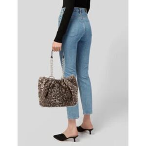 Vintage Glenda Gies Faux Fur Animal Large Shoulder Bag Glam Chic Old Money Gift